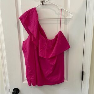 LOFT Pink One-Shoulder Top